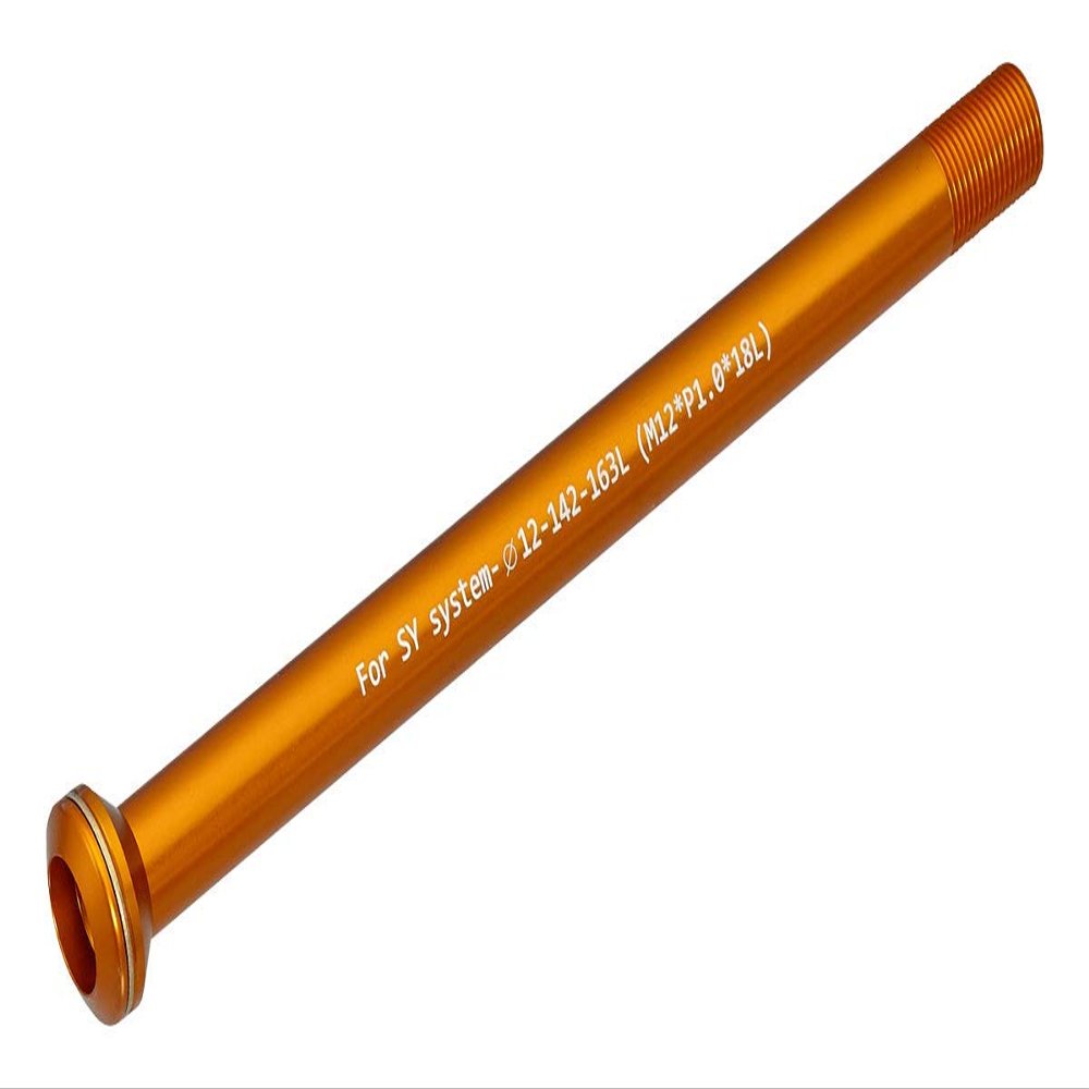 KCNC KQR09 Through Axle, Gold, 0.5 x 5.6 inches (12 x 142 mm), 1.0 Pitch Hex Type Through Axle