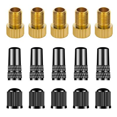 15 PCS Bike Presta Tire Valve Adaptor Tools,Bicycle Tire Valve Converter Copper Valve,Presta Valve Cap, Schrader Valve Cap,Cycling Tire Tools,for Mountain Bikes, Road Bike,Cars,Bike Pump Accessories
