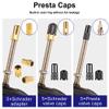 15 PCS Bike Presta Tire Valve Adaptor Tools,Bicycle Tire Valve Converter Copper Valve,Presta Valve Cap, Schrader Valve Cap,Cycling Tire Tools,for Mountain Bikes, Road Bike,Cars,Bike Pump Accessories view 4