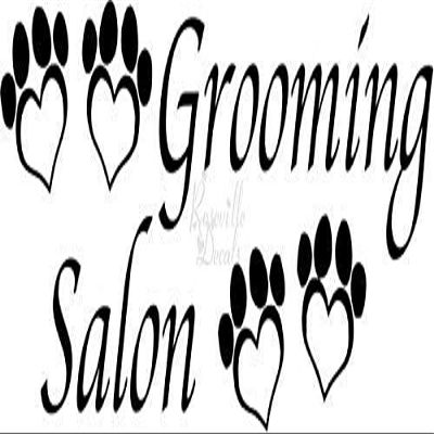 Roseville Decals Grooming Salon Dog Pets Groomer Vinyl Decal Sticker for Home Office Decor Vehicle Window Sign Size- [20 inch] / [50 cm] Wide Color- Matte Black