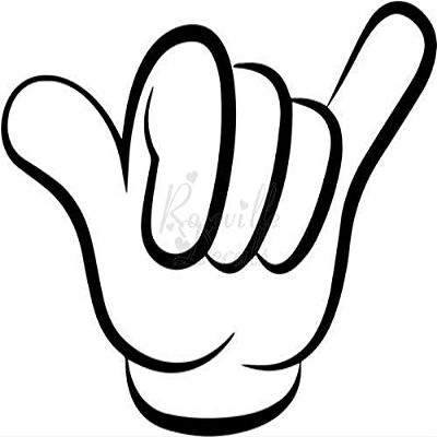 Roseville Decals Shaka Hang Loose Hawaiian Vinyl Decal Sticker for Home Office Decor Vehicle Window Sign Size- [8 inch] / [20 cm] Wide Color- Gloss Black