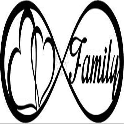 Roseville Decals Family Forever Infinity Love Heart Vinyl Decal Sticker for Home Office Decor Vehicle Window Sign Size- [20 inch] / [50 cm] Wide Color- Matte White