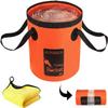 AUTODECO Collapsible Bucket 5 Gallon Container Folding Water Bucket Portable Wash Basin for Camping Fishing Travelling Outdoor Gardening Orange 1Pcs 20L view 1