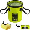 AUTODECO Collapsible Bucket 5 Gallon Container Folding Water Bucket Portable Wash Basin for Camping Fishing Travelling Outdoor Gardening Green 1Pcs 20L view 1