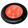 Hella Marine Slim Line LED 'Enhanced Brightness' Round Courtesy Lamp - Red LED - Black Plastic Bezel - 12V view 1