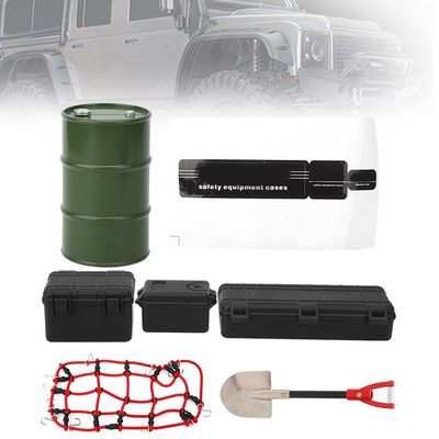 Tbest Oil Drum Storage Box Shovel Luggage net Sticker RC car Decorative Tools(Black) Rc Roof Net Rc Crawler Net