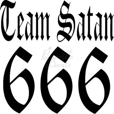 Roseville Decals Tam Satan 666 Devil Vinyl Decal Sticker for Home Office Decor Vehicle Window Sign Size- [12 inch] / [30 cm] Wide Color- Matte White