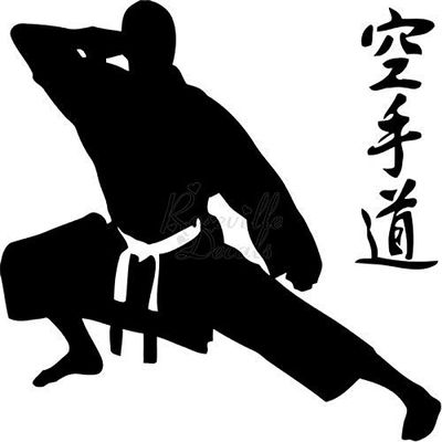 Roseville Decals Karate Martial Arts Kanji Vinyl Decal Sticker for Home Office Decor Vehicle Window Sign Size- [20 inch] / [50 cm] Wide Color- Matte Black