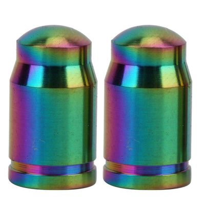 Valve Covers, 2Pcs Alloy Valve Covers Tyre Valve Dust Cover for Road (America Valve-Colorful) and Spare Parts