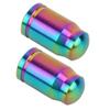 Valve Covers, 2Pcs Alloy Valve Covers Tyre Valve Dust Cover for Road (America Valve-Colorful) and Spare Parts view 2