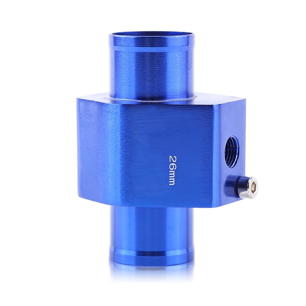 Car Water Temp Joint Pipe Adapter, Universal Aluminum Hose Temperature Sensor Adapter for Most Cars 26mm 28mm 30mm 32mm 34mm 38mm 40mm Optional(26MM)
