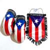 Puerto Rico Boxing Gloves flags for cars accessories sticker decals Puerto Rican PR homes auto small mini Banner hanging window car flags accessory for men women PR Combo view 1