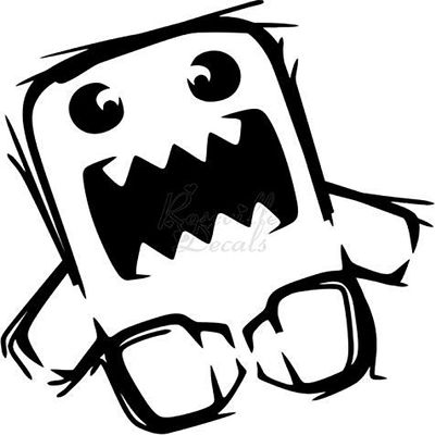 Roseville Decals JDM Domo Kun Drfit Berzerk Vinyl Decal Sticker for Home Office Decor Vehicle Window Sign Size- [8 inch] / [20 cm] Tall and Color- Gloss Black