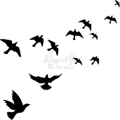Roseville Decals Swallow Birds Flying Vinyl Decal Sticker for Home Office Decor Vehicle Window Sign Size- [15 inch] / [38 cm] Tall and Color- Gloss Black