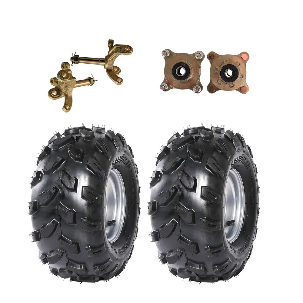 WPHMOTO 18x9.5-8 Front Tubeless Wheel Tire with Rim and Disc Brake Wheel Rim Hub & Steering Knuckle for 150cc 160cc 200cc ATV Quad Pit Dirt Bike Buggy