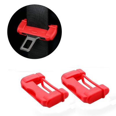 Wixine 2Pcs Auto Seat Belt Buckle Clip Silicone Anti-Scratch Cover Safety Accessories