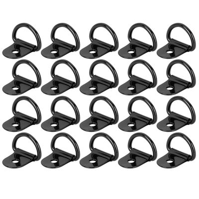 X AUTOHAUX 20pcs Black D Shape Tie Down Anchors Lashing Rings for Car Truck Trailer Cargo RV Boats