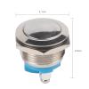 Car Push Button Switch, 19mm 3A Push Button Switch Round Shape Horn Momentary Switch Automotive Interior Accessories for Car (Silver), car Switch view 2