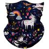 Obacle Seamless Bandana for Rave Face Mask Dust Wind Sun Protection Neck Gaiter Tube Mask Headband Bandana for Women Festival Party Motorcycle Riding Fishing Outdoor (Rainbow Horse Star) view 1