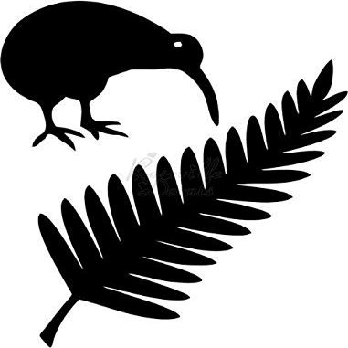 Roseville Decals Kiwi Bird Fern New Zealand Vinyl Decal Sticker for Home Office Decor Vehicle Window Sign Size- [20 inch] / [50 cm] Tall and Color- Gloss White