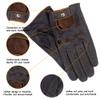 MGGMOKAY Mens Touchscreen Unlined Leather Driving Gloves, BrownCamel, Medium view 2