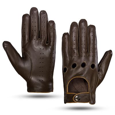 MGGMOKAY Mens Touchscreen Unlined Leather Driving Gloves,BrownCamel,Large