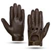 MGGMOKAY Mens Touchscreen Unlined Leather Driving Gloves,BrownCamel,Large view 1