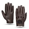 MGGMOKAY Mens Touchscreen Unlined Leather Driving Gloves,Brown,X-Large view 1