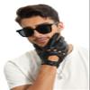 MGGMOKAY Mens Touchscreen Unlined Leather Driving Gloves,BlackRed,X-Large view 2