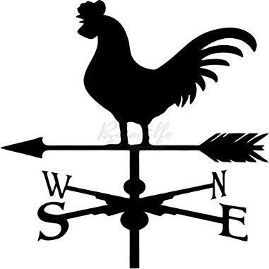 Roseville Decals Chicken Rooster Weathervane Farm Vinyl Decal Sticker for Home Office Decor Vehicle Window Sign Size- [12 inch] / [30 cm] Tall and Color- Matte Black