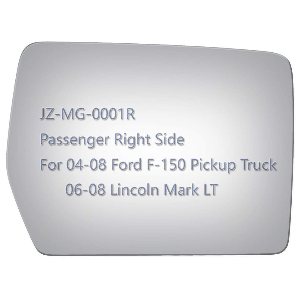 JZSUPER Side Mirror Glass fit for 2004 2005 2006 2007 2008 Ford F-150 Passenger Right Side RH Convex Replacement, Including Adhesive (Non Towing Mirror Glass) (Non Heated)