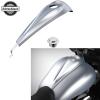 Moto Onfire Low-Profile, Tank Dash Console & Fuel Gas Tank Cap Fit for 2008-2020 Harley Touring, Street Glide, Road Glide (Barracuda Silver Denim, Chrome Gas Cap) view 4