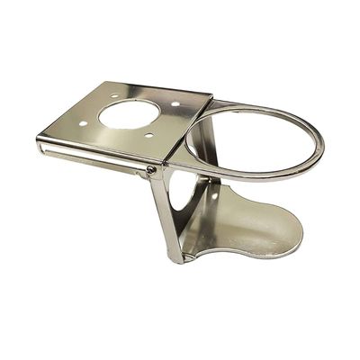 MARINE CITY Adjustable Folding Drink Cup Holder, 304 Grade Stainless Steel, Corrosion-Resistant, 3.39" W x 3.26" L x 0.59" H, Space-Saving Design, Ideal for Boats, RVs, and Cars (Pack of 1)