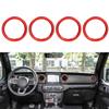 auovo Air Conditioner Vent Ring Interior Accessories for Wrangler JL 2018-2023 Gladiator JT 2020-2023 Dashboard Air Conditioning Vent Outlet Trim Cover Aluminum Alloy (Red, 2018-2023) view 1