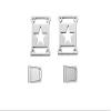 R/C Scale Accessories : Taillight Cover (Style A) For Axial SCX10 III Jeep Jl Wrangler AXI03007-4Pc Set Silver view 1