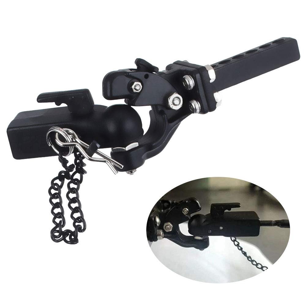 kingsea Metal Hitch Trailer Hook Link Component Trailer Hitch Receiver Compatible with TRX4 Axial SCX10 1/10 RC Crawler Trailer Hook Tow Hitch Tow Hook Drop (Hook + Coupler)