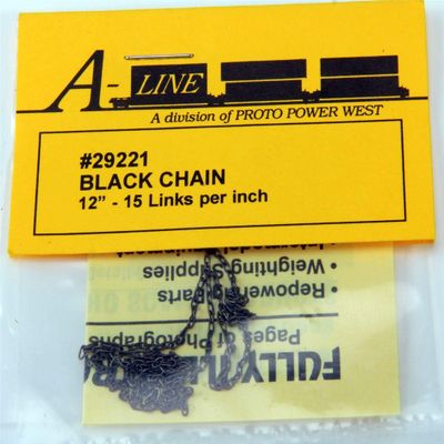 A-Line 29221 - Tie Down Chain - Black 15 Links Per Inch HO Scale