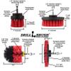 Red Stiff Nylon Bristle Brush Set for Outdoor Cleaning - Versatile Crevice Tool for Garage, Deck, House Siding, Concrete, Brick, Stone, Masonry, Vinyl Siding, Wood, and Patio Cleaner - Gutter Brush view 4