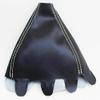 Fits 2001-2005 Honda Civic Real Black Leather Manual Shift Boot with Beige stitching. (Skin Only) view 2