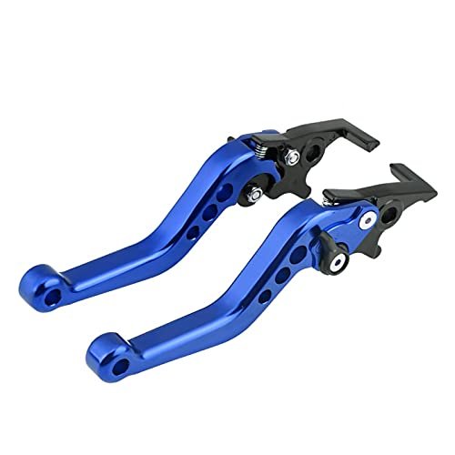 Akozon 1 Pair CNC Aluminum Alloy Motorcycle Scooter Modification Double Disc Brake Lever Double Disc Clutch Brake Levers (Blue)