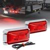 TRUE MODS 2pc 2.5" Red LED Trailer Marker Light w/Chrome Bezel [DOT FMVSS 108] [SAE P2PC] [Surface Mount] [Waterproof IP67] Side Marker Lights for Trailer Truck view 1