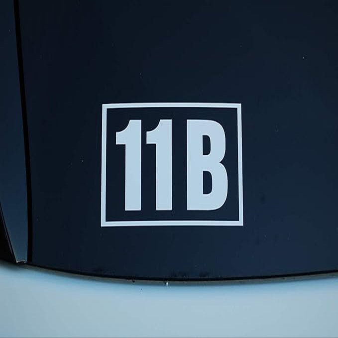 Army 11-B Infantry Sticker Vinyl Decal Crossed Rifles Pick Color & Size (V619) (Black, 8" X 4.75")