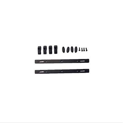 R/C Scale Accessories : Aluminum Roof Fixed Guide Rail For 1:10 Crawlers - 14Pc Set Black