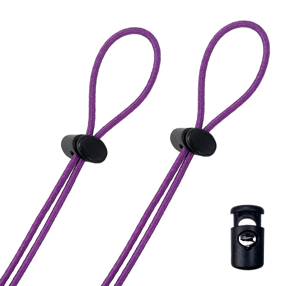 Flow Goggle Strap Kit (2-Pack) - Replacement Bungee Cord Straps for Swim Goggles (Solid Purple)