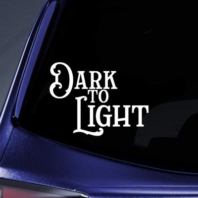 Bargain Max Decals Dark to Light Sticker Decal Notebook Car Laptop 5.5" (White)
