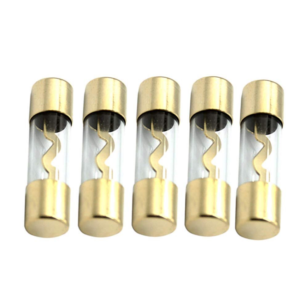 Etopar 5 X 50A AGU Fuse Car Auto Audio Power Safety Protect Glass Tube Gold Plated Radio