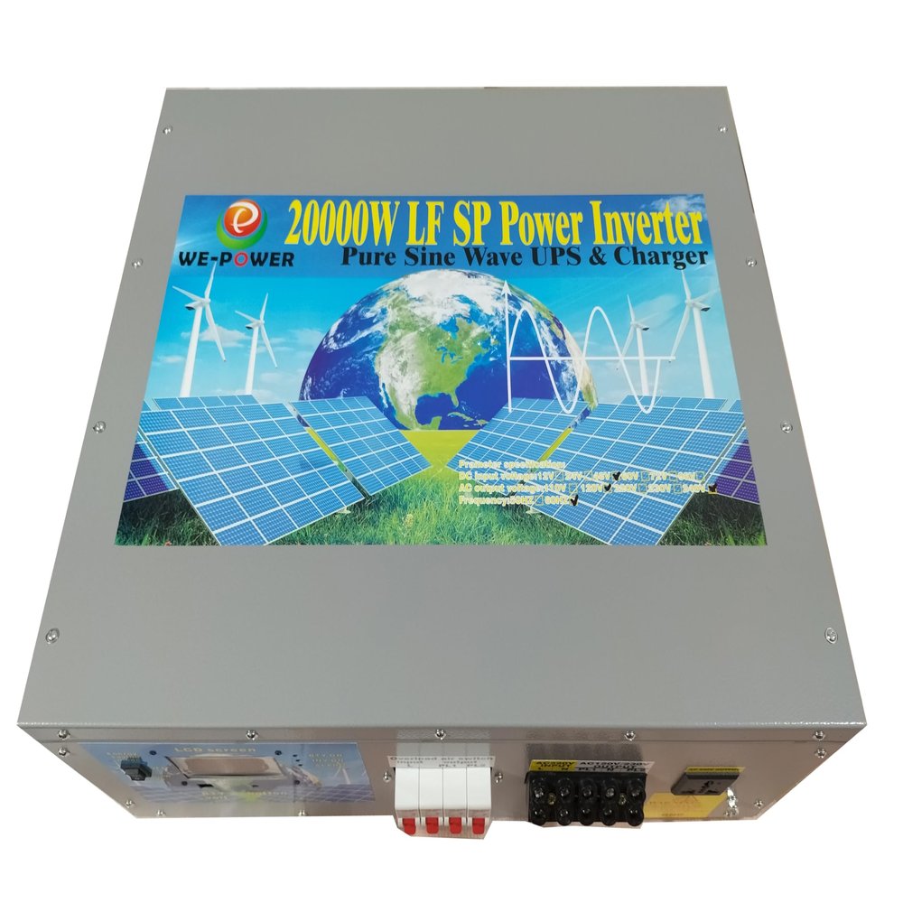 RuiCheng 80000 Watt Peak 20000 Watt Low Frequency Split Phase Pure Sine Wave Power Inverter 24 V Dc Input / 110 V,220 V Ac Output 60 Hz Frequency with 110V Charger & 3.5" LCD Display Box & ATS & UPS