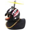wonuu Rubber Duck Car Decorations Black Duck Car Dashboard Ornaments with Propeller Helmet view 1