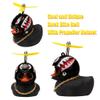 wonuu Rubber Duck Car Decorations Black Duck Car Dashboard Ornaments with Propeller Helmet view 3