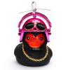 wonuu Rubber Duck Car Decorations Black Duck Car Dashboard Ornaments with Propeller Helmet view 1